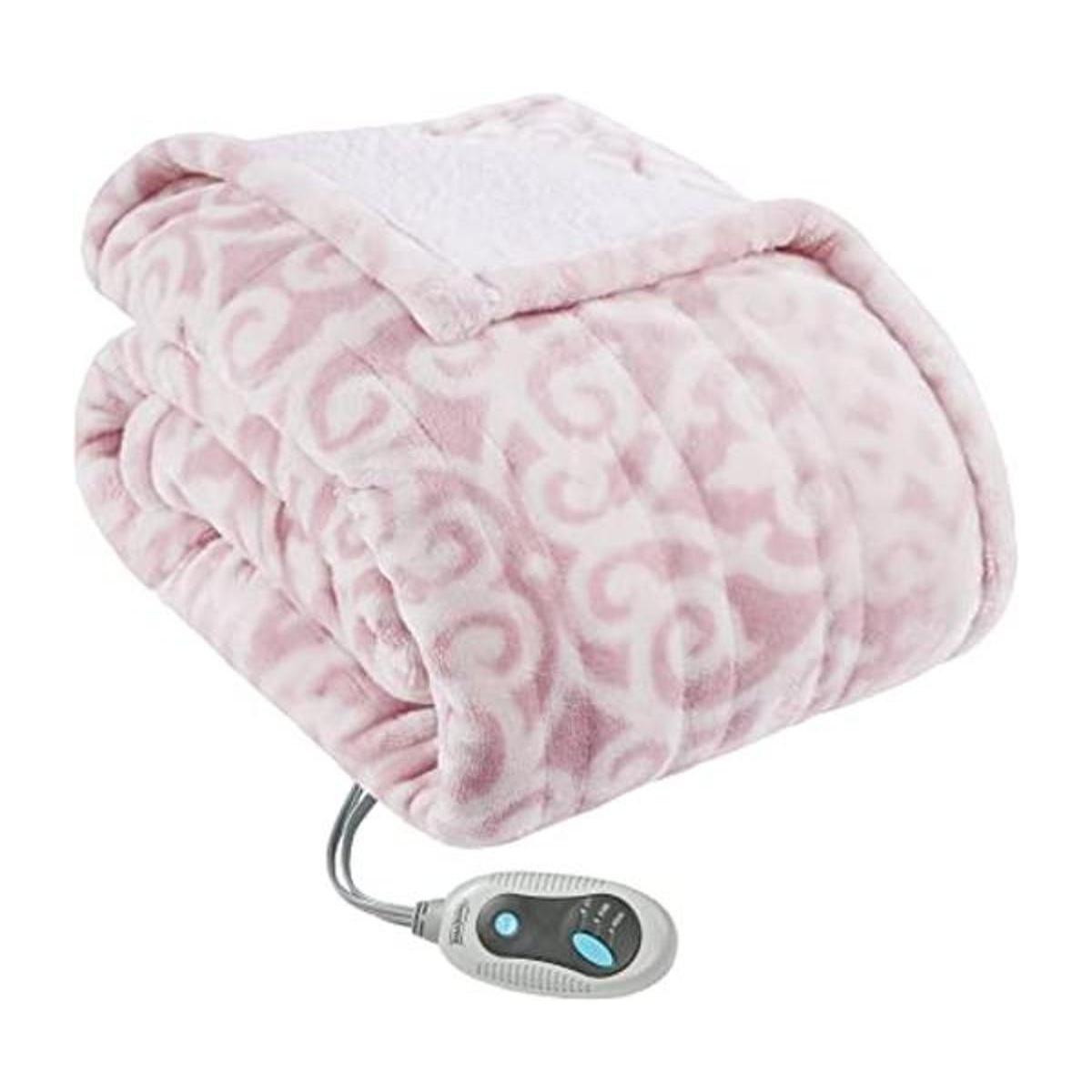 Cobija eléctrica Sherpa de Beautyrest suave con diseño