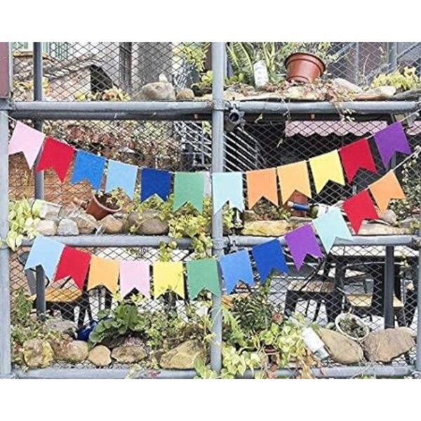 Banderines de tela de fieltro arco iris 24 piezas 2