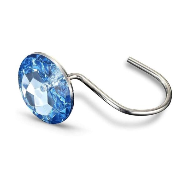 CHICTIE Ganchos de cortina de ducha azules anillos de