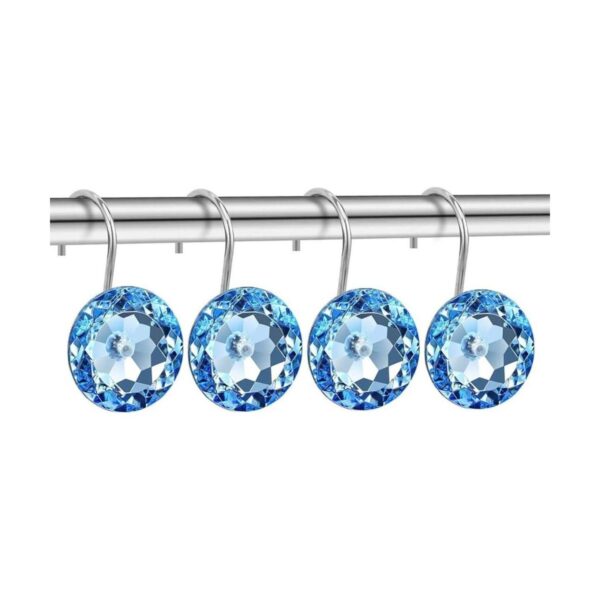 CHICTIE Ganchos de cortina de ducha azules anillos de