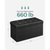 SONGMICS Banco otomano plegable de almacenamiento de 30_3