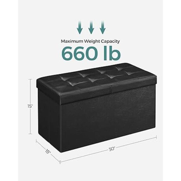 SONGMICS Banco otomano plegable de almacenamiento de 30_3