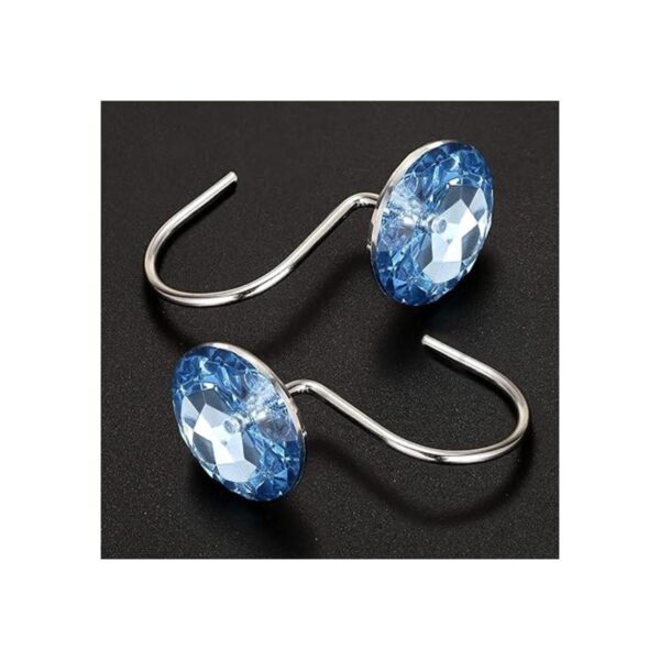 CHICTIE Ganchos de cortina de ducha azules anillos de