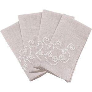 SARO LIFESTYLE Servilletas de mezcla de lino bordadas_1