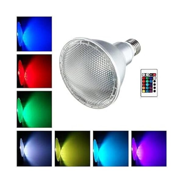 Bombilla LED de color E27 10W PAR30 RGB regulable 16