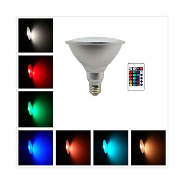 Foco LED E27 PAR38 20W RGB Bombilla de color 16 colores