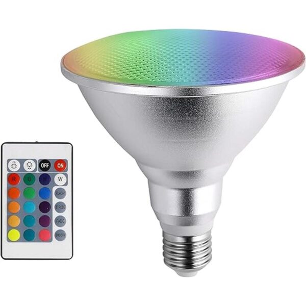 Foco LED E27 PAR38 20W RGB Bombilla de color 16 colores