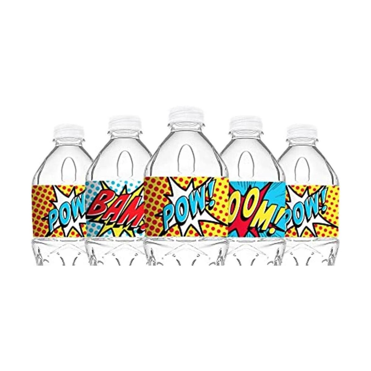 Superhéroe Rojo Botella Wraps 20 Etiquetas superhéroe