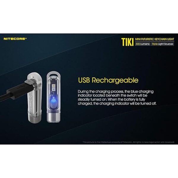 Nitecore TIKI Linterna recargable por USB de 300 lúmenes_6