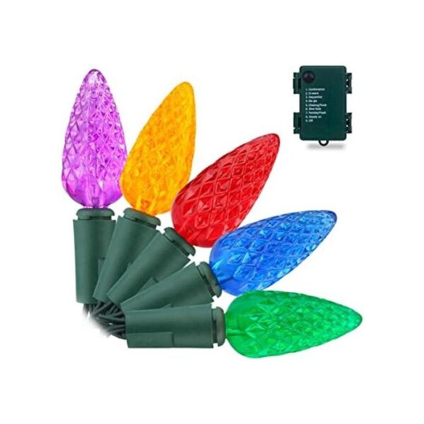 RECESKY Bombillas C6 de Navidad con temporizador 50 luces