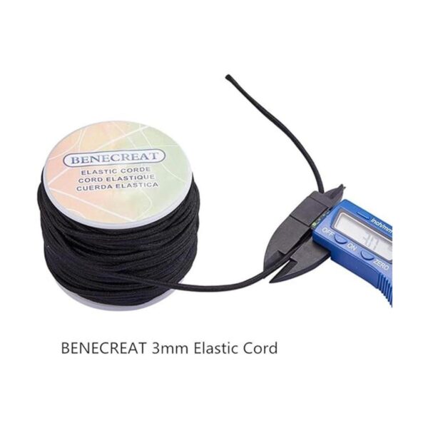 Benecreat Cordón elástico 0.118 in 0.118 in color negro