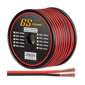 GS Power 16 Ga Gauge cobre revestido aluminio rojo negro_1