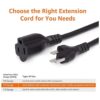 Cable de extensión de 10 pies 13 amperios 125 V negro_2