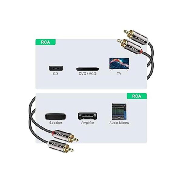 JD Cable RCA chapado en oro 2RCA macho a 2RCA macho de_3