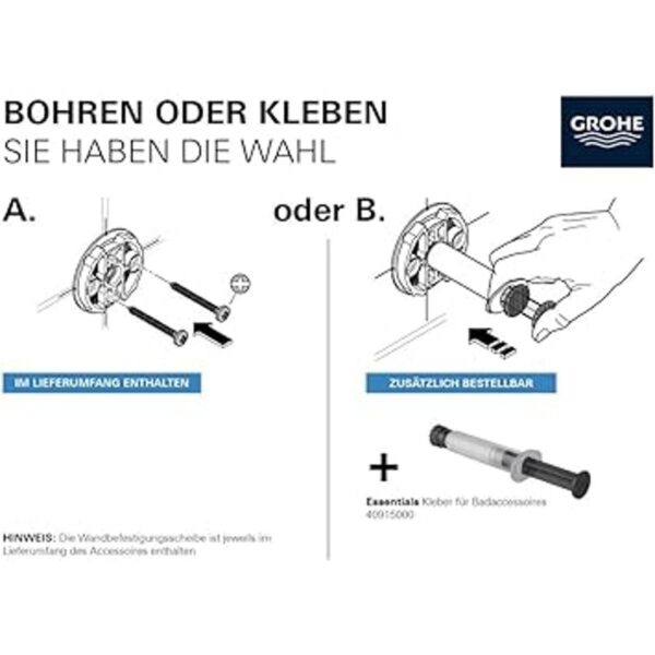 GROHE 40688A01 Essentials Toallero de grafito duro_2
