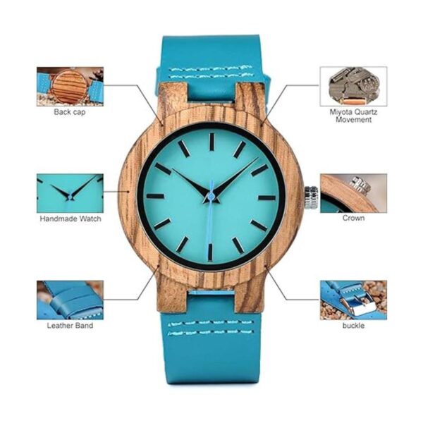 BOBO BIRD Reloj de madera de bambú para hombre y mujer con_4