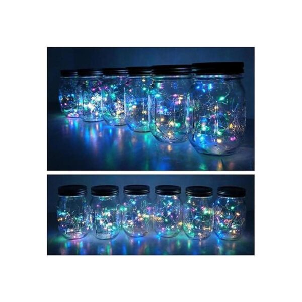 Paquete de 6 luces de tarro Mason de 10 luces LED solares