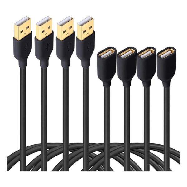 Besgoods Cable de extensión USB paquete de 4 cables de