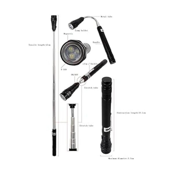 BlueSunshine Linterna LED telescópica flexible y_4