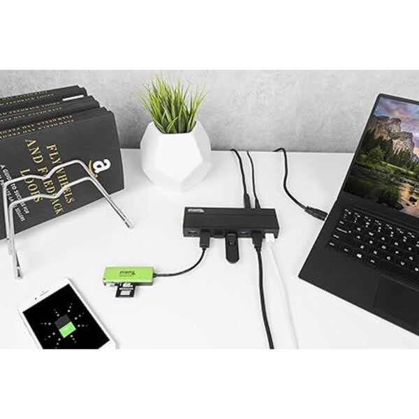 Plugable Hub USB 3.0 de 7 puertos con adaptador de_2