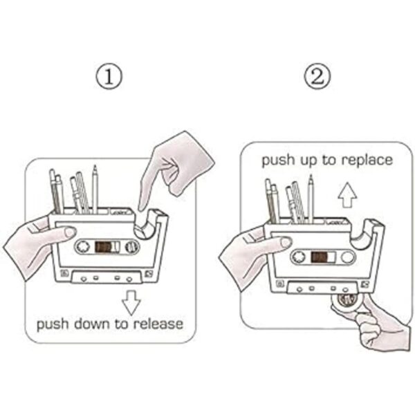 Dispensador de cinta de cassette soporte para bolígrafos