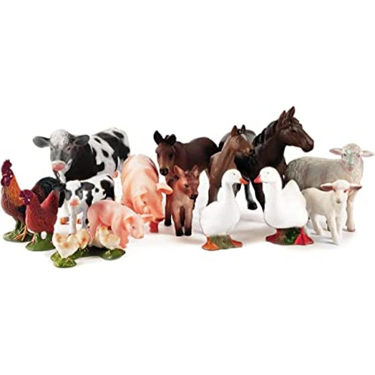 Boley Figuras de animales de granja Juego de 15 piezas