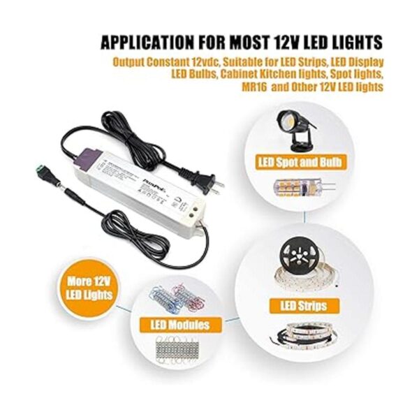PLUSPOE Tira de luz LED regulable de 50 W 4.15 A