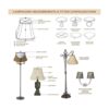 Royal Designs BSO70412BLK Pantalla de lámpara True Bell