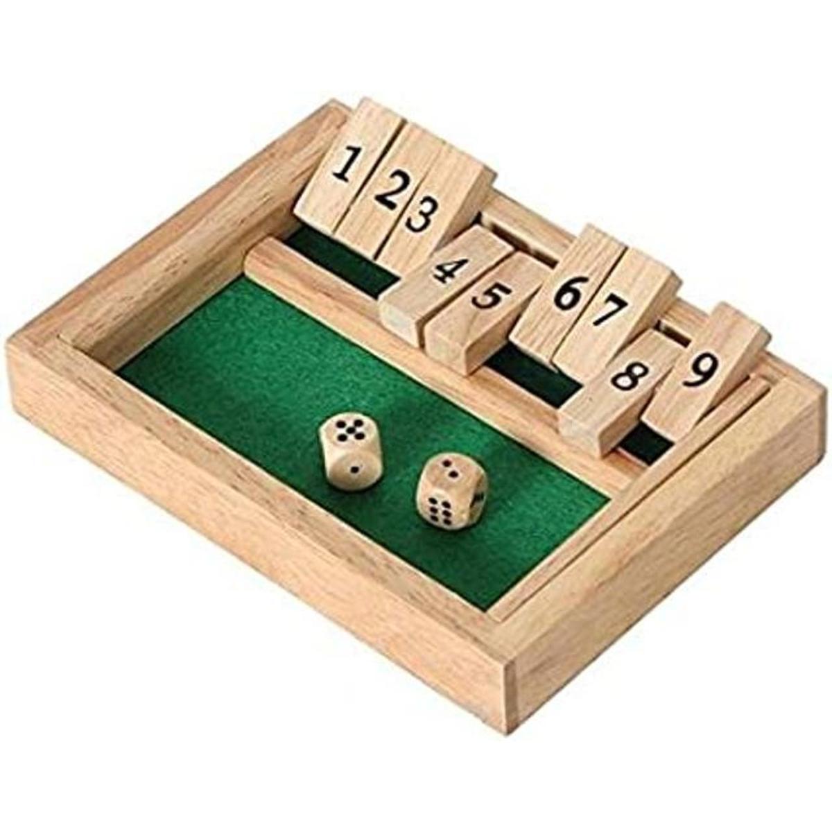 Juego de madera 9 Shut The Box Mini juego de viaje