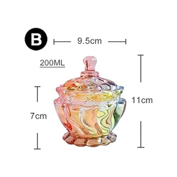 SOCOSY Frasco de cristal transparente repujado con tapa_2