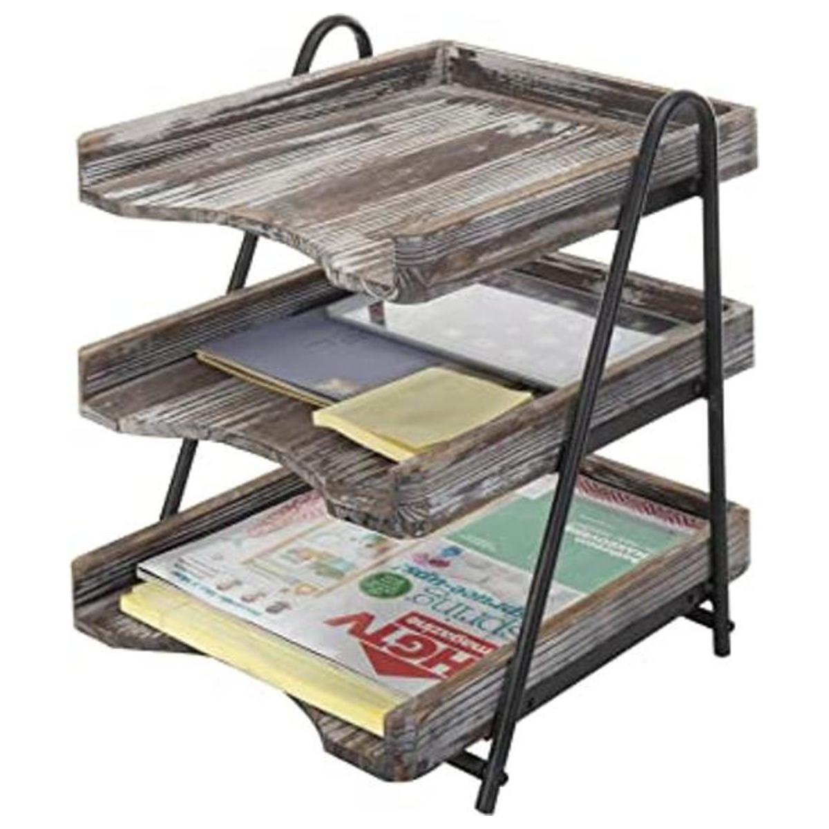 MyGift Organizador de bandeja de papel de 3 niveles para