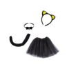 Disfraz de gato negro de Halloween de 4 piezas para niñas_1
