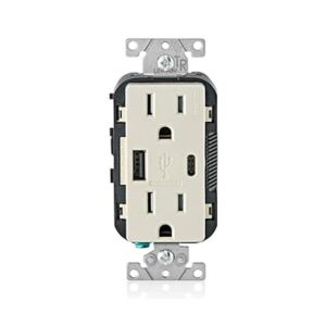 Leviton T5633B Cargador USB de 15 A tipo A y tipo C_1