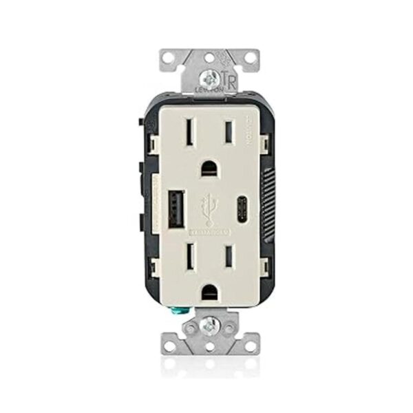 Leviton T5633B Cargador USB de 15 A tipo A y tipo C_1