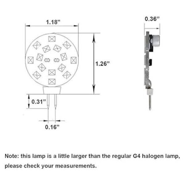 Makergroup Bombilla LED G4 de 12 V de 3 W con dos pines_5
