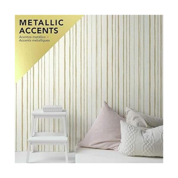 RoomMates RMK10703WP Papel pintado metálico dorado y rosa_5