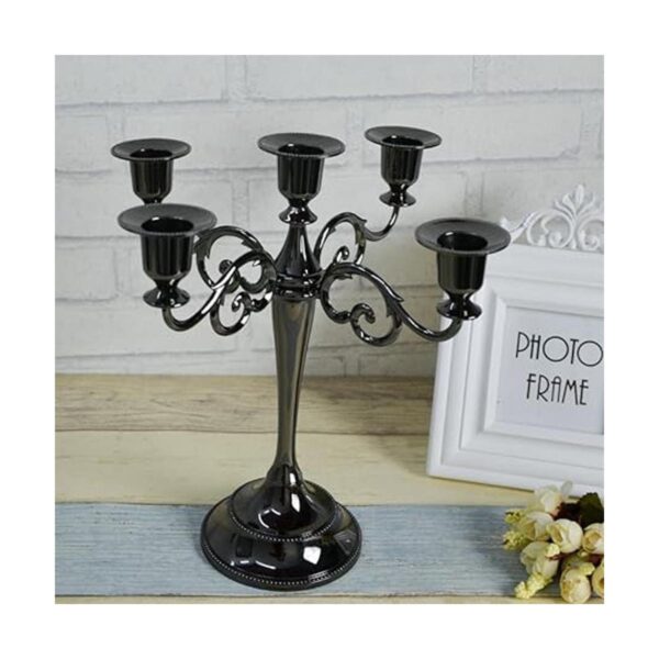 Candelabro de metal con 5 velas portavelas de 10.6