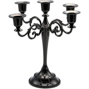 Candelabro de metal con 5 velas portavelas de 10.6