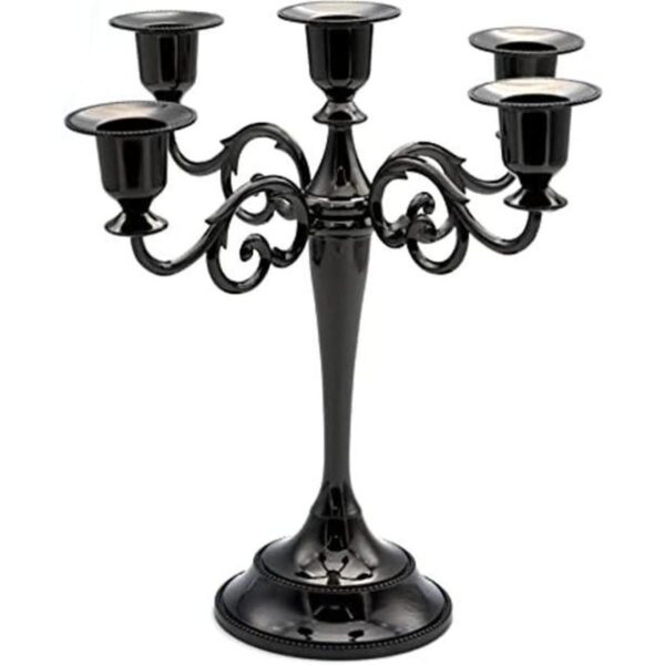 Candelabro de metal con 5 velas portavelas de 10.6
