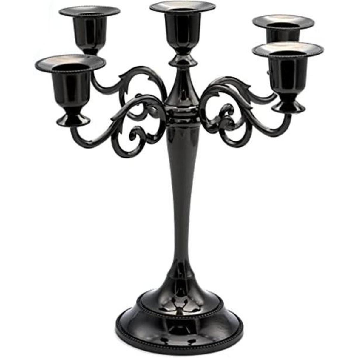 Candelabro de metal con 5 velas portavelas de 10.6
