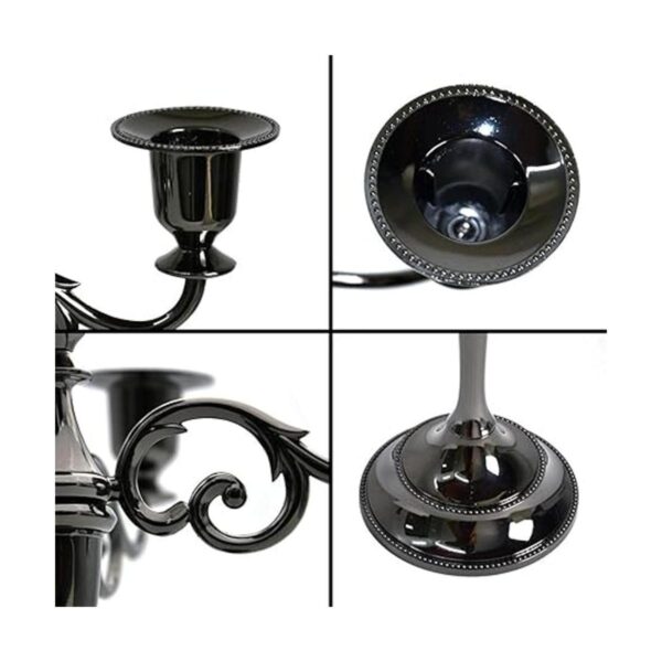 Candelabro de metal con 5 velas portavelas de 10.6