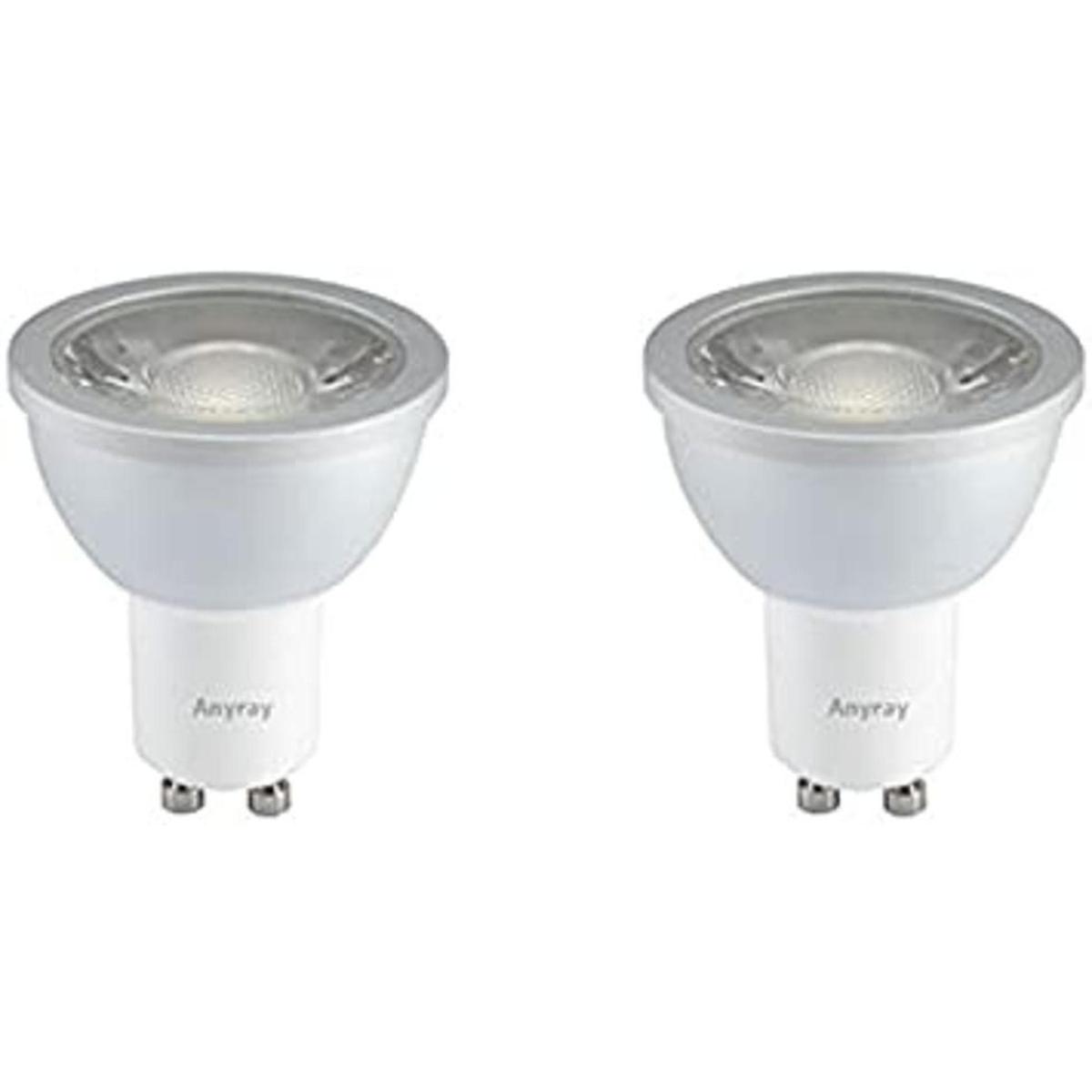 Anyray 2 LED bombillas Spot 5WATT 50watt Equival GU10