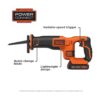 BLACKDECKER Kit de sierra recíproca inalámbrica de 20 V_2