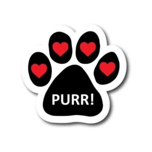Magnet me Up Purr with Heart Pawprint Calcomanía_1