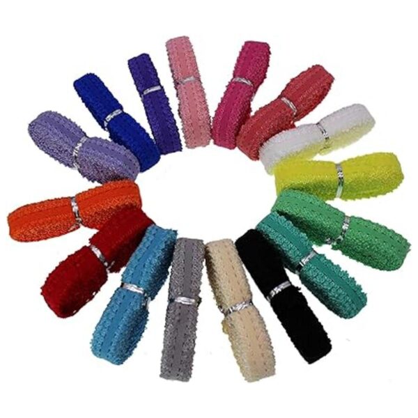 JESEP Cinta elástica elástica de color picot con ribete de