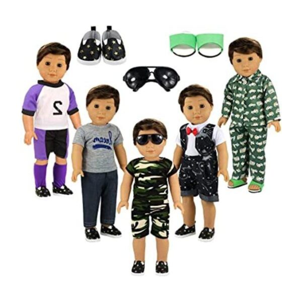 BARWA Ropa de muñeca de niño 5 sets de ropa de muñeca de_1
