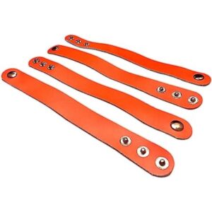 TheAwristocrat Pulseras de piel en blanco color naranja_1