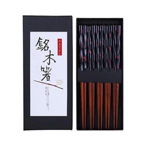 Antner 5 pares de palillos de madera dura reutilizables