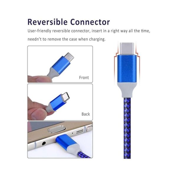 Pofesun Paquete de 3 cables USB C de 10 pies de carga_5