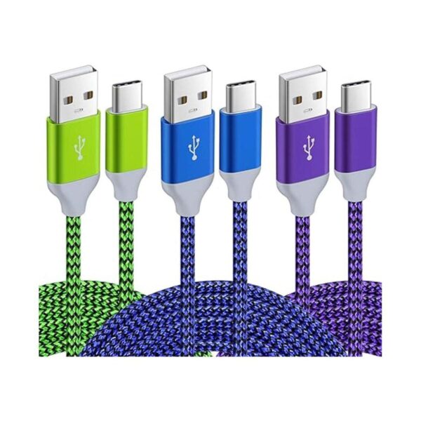 Pofesun Paquete de 3 cables USB C de 10 pies de carga_1